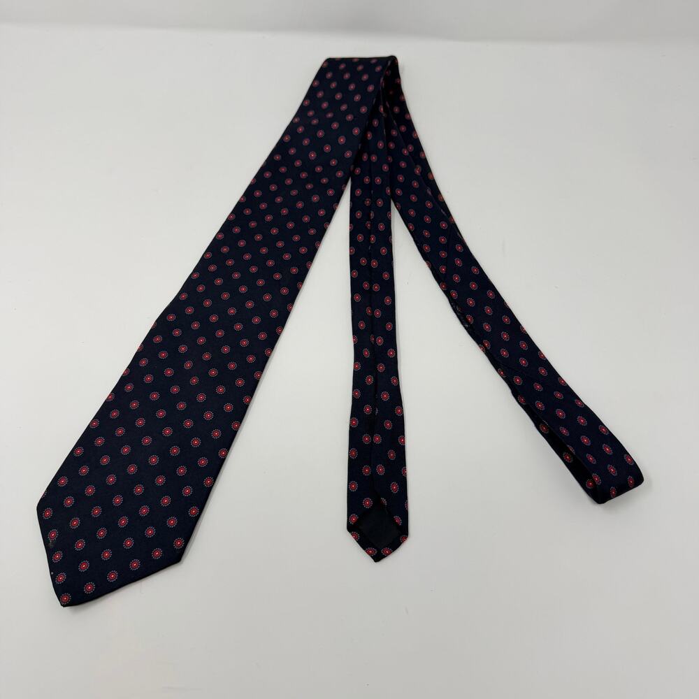 Vintage Remington Navy Red Medallion Silk Tie